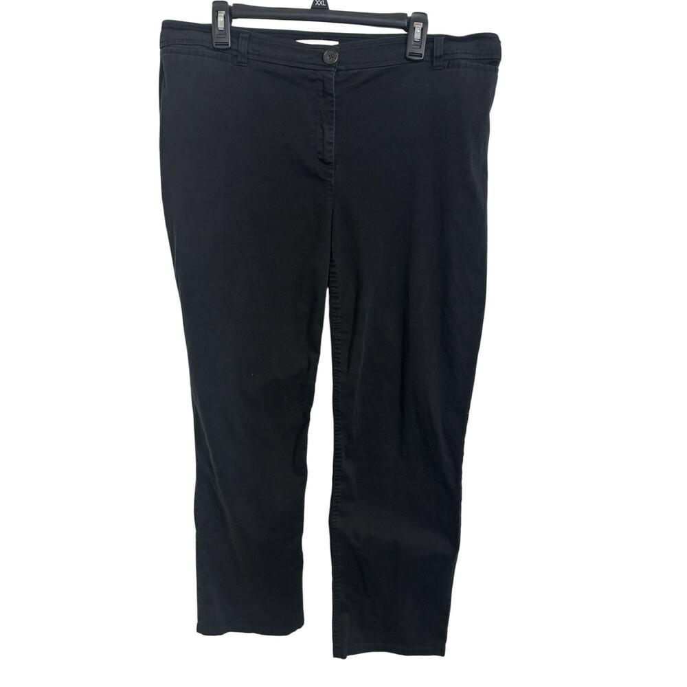 Chico’s Black Bootcut Trousers Cotton Size 3 XL Pockets Office Stretch Classic